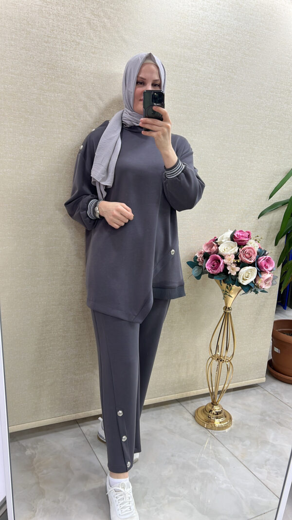 Yan Düğmeli Rahat Tunik Takım