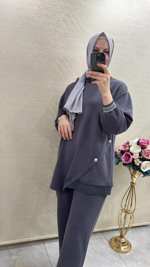 Yan Düğmeli Rahat Tunik Takım