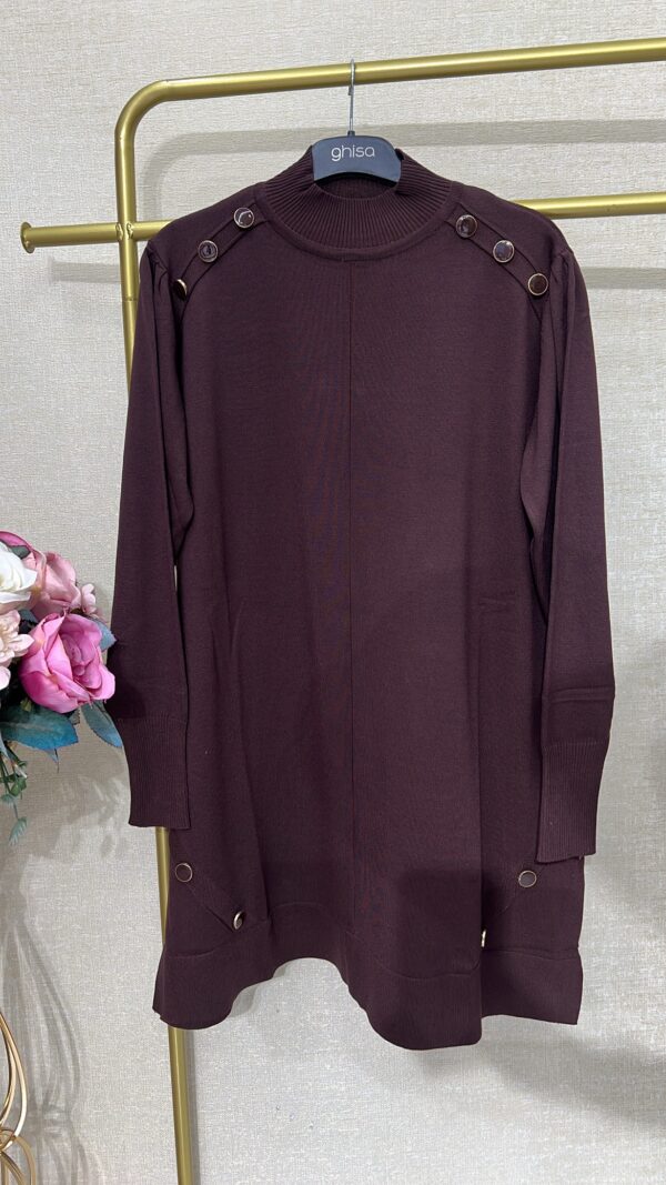 düğme detaylı triko tunik