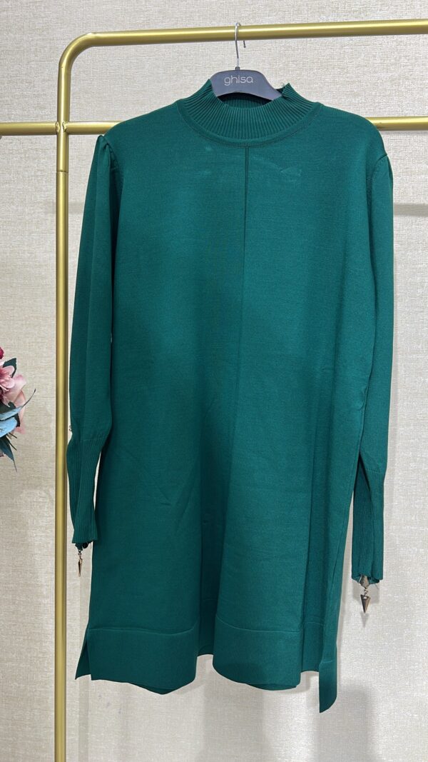 Kol fermuarlı Merserize tunik