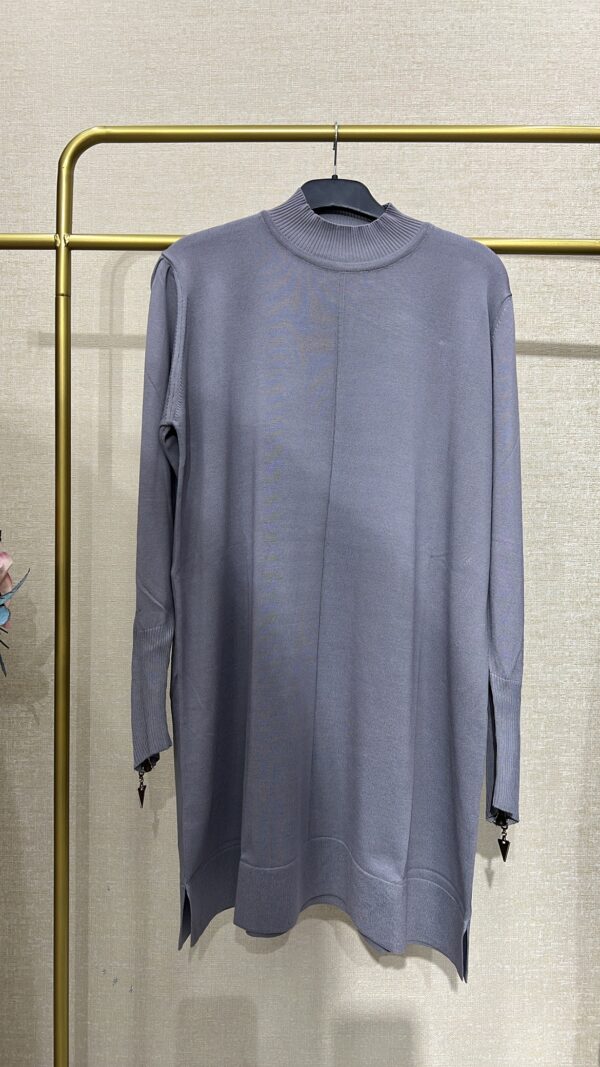 Kol fermuarlı Merserize tunik