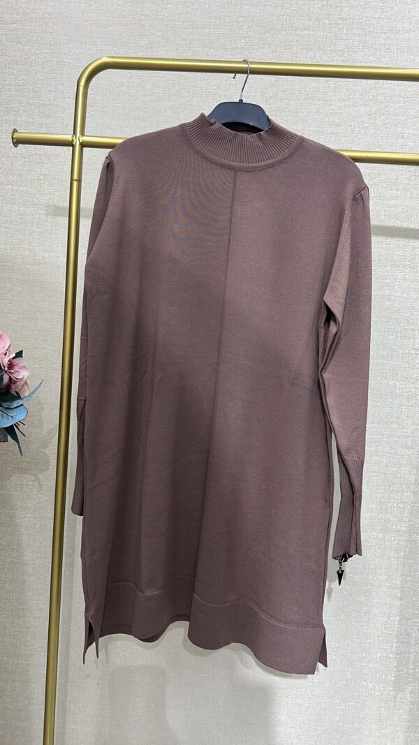 Kol fermuarlı Merserize tunik